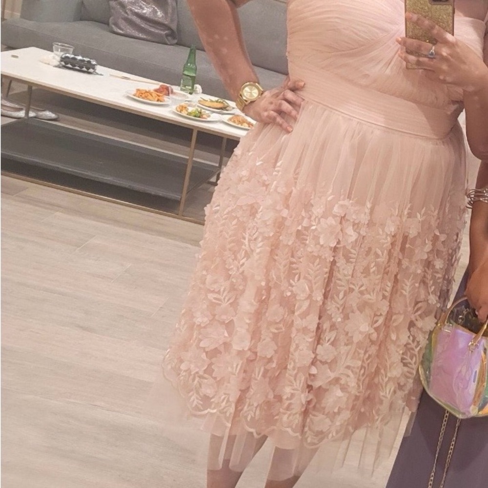 Eliza J Pink Floral Midi Dress